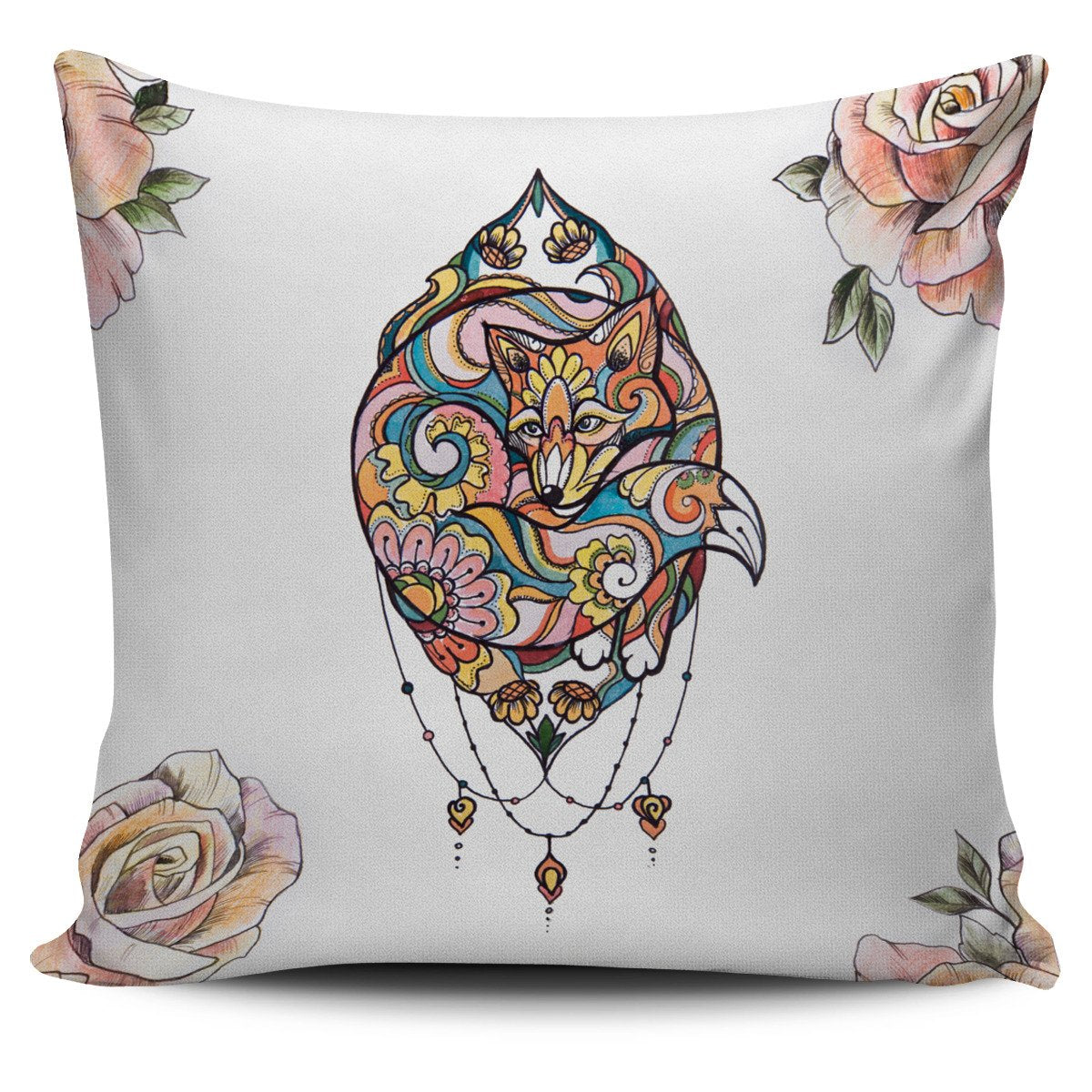 Floral Fox Pillow Cases