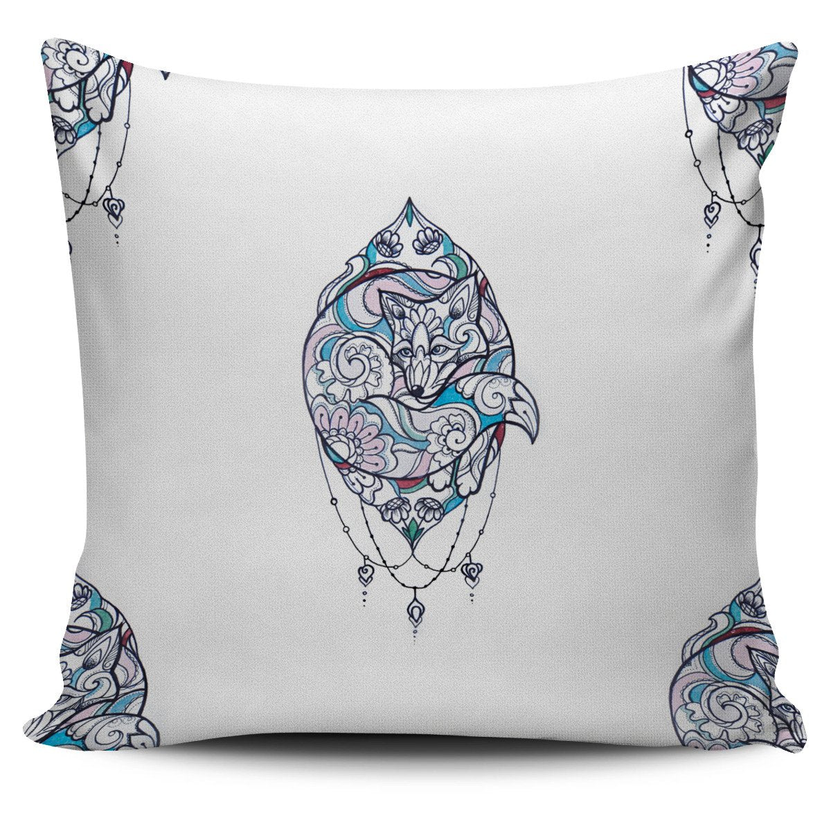 Floral Fox Pillow Cases