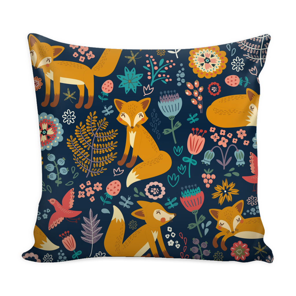 Happy Fox Pillow Cover