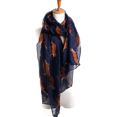 Long Soft Fox Printed Scarf