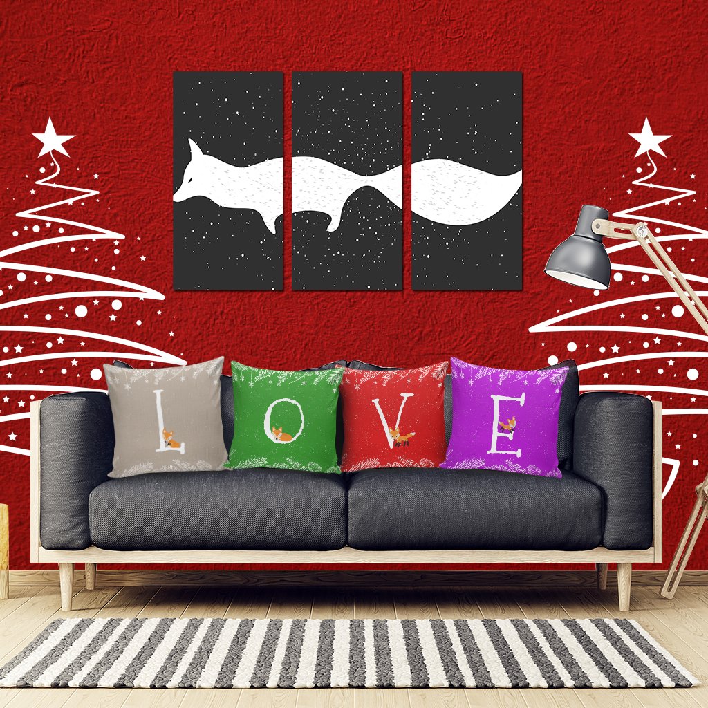 Little Fox Christmas Pillow Set